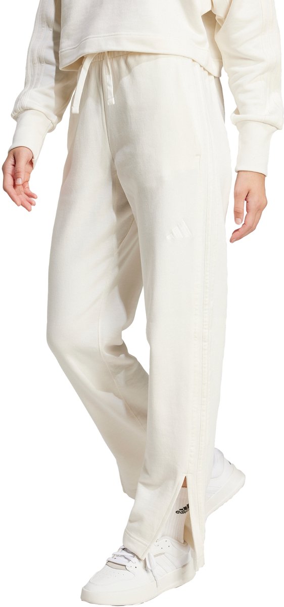 Adidas Sportswear All Szn French Terry 3-Stripes Straight Leg Broek Dames Wit