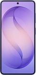 Paarse smartphone met een scherm met een golvend paars en roze patroon.