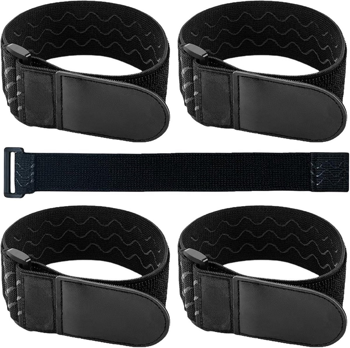 Pack of 4 Elastic Straps 40 cm x 2 cm Extra Wide Non-Slip Bicycle Bag Cable Fastener