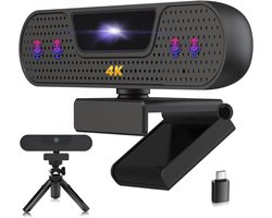 Webcam voor PC - Streaming Camera - 4K Kwaliteit - Zwart