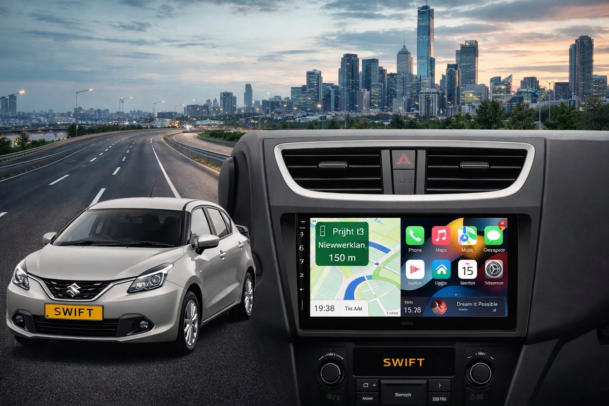 ADIVOX T4 9 inch geschikt voor Suzuki Swift 2011-2015 Android 15 Carplay/Auto Wifi/RDS/DSP/5G/QLED