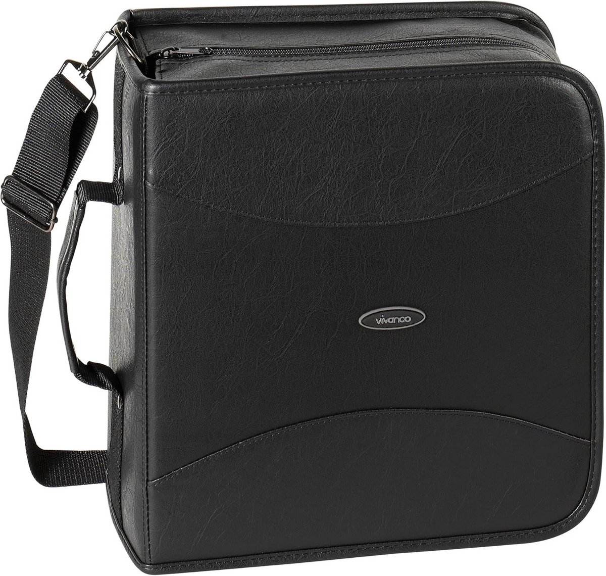 CD/DVD-tas zwart 320 CD 33,2 x 32 x 14,4 cm kunstleer antistatisch