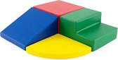 KOMFOTTEU 4 delig Schuimblokken - van kunstleer, EPE - Soft Play Foam Blokken - Reuze Bouwblokken - Montessori-klimblokken - voor kinderen vanaf 3 jaar