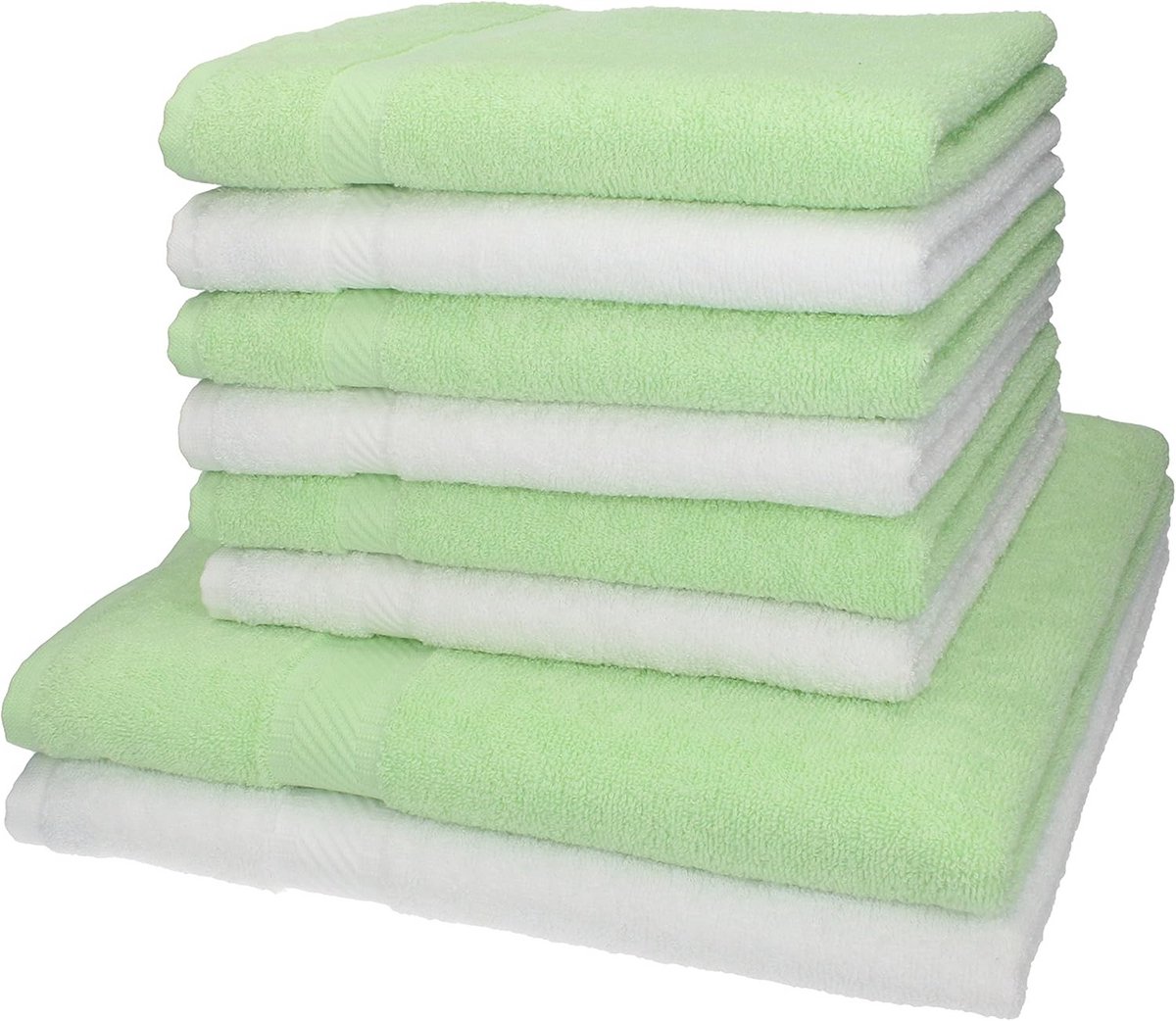 8-delige handdoekenset PALERMO - 2 badhanddoeken 70x140 cm + 6 handdoeken 50x100 cm - 100%