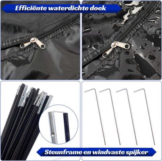 Aurixi® Fietstent - Schuurtent - Opbergtent - Zwart - ‎5cm x 20cm x 20 cm van Merkloos — afbeelding 4