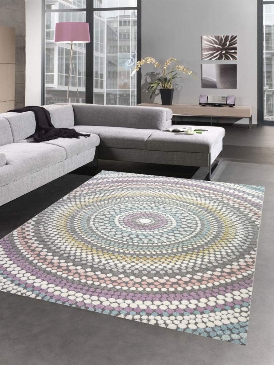 Modern Tapijt 80x150 cm - Kleurrijke Gestreepte Design voor Woonkamer en Kinderkamer - Pas