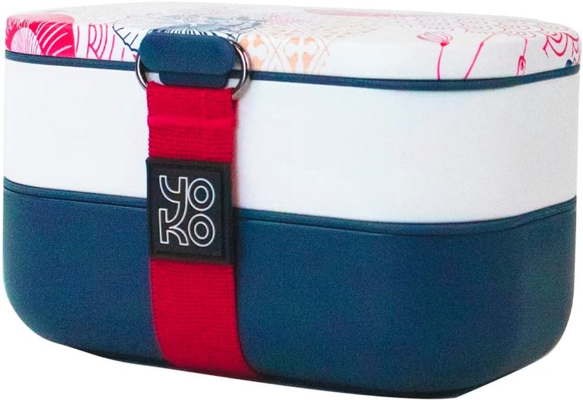 2-Lagen Lunchbox 1200 ml met 3 Vakken - Japanse Design Bento Doos met Deksel