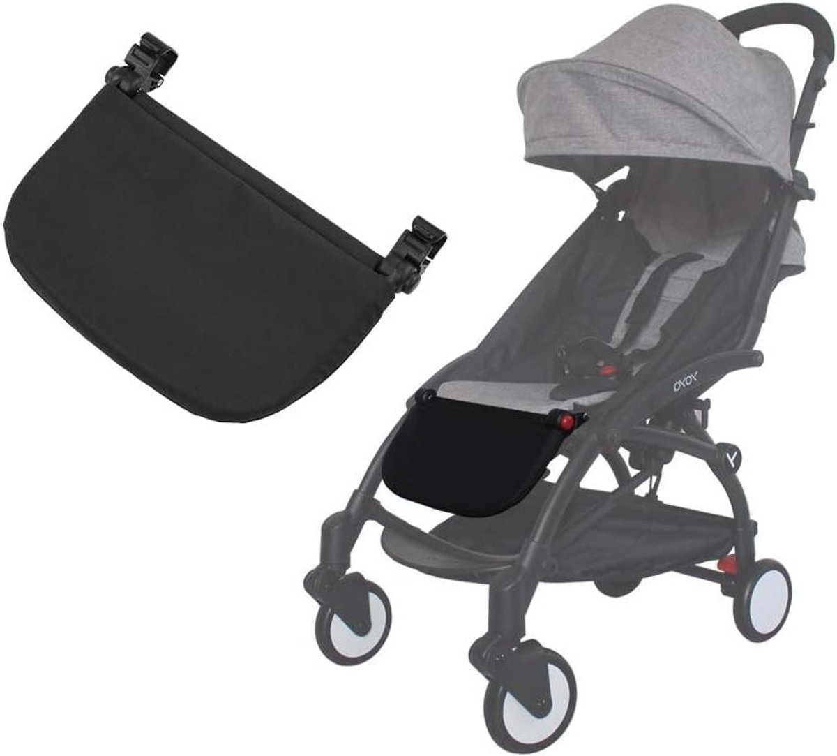 MK Stoer -Baby Kinderwagen Voetensteun Verlengstuk Universeel Geschikt voor Kinderwagen - Voetensteun Accessoire - Comfortabel - Zwart - Uitbreiding - Pedalen - Geschikt voor YOYA VOVO Kinderwagen 21cm.