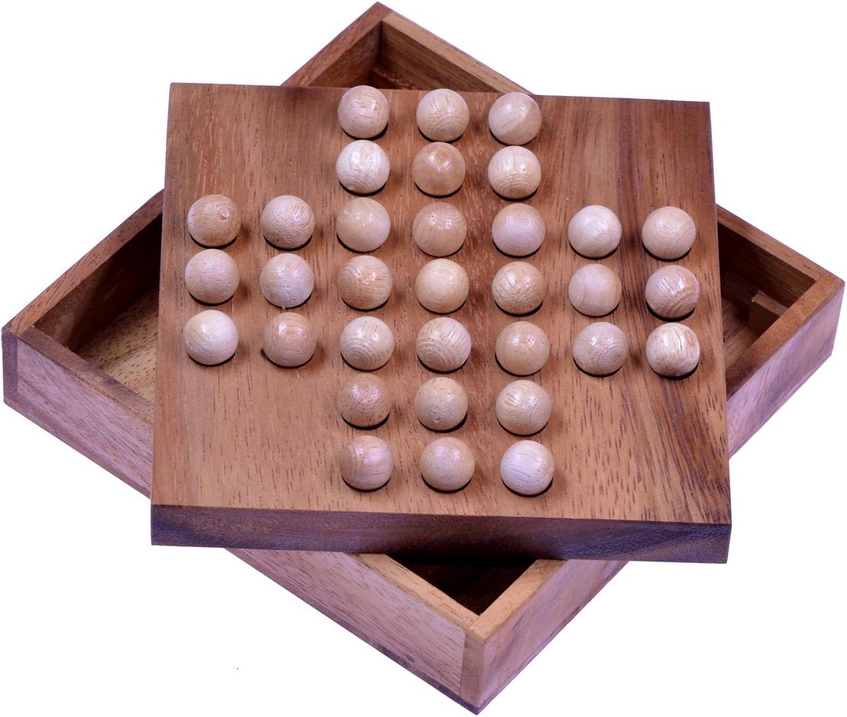 Houten Solitaire Denkspel - Logisch Puzzelspel voor Eén Speler vanaf 6 Jaar