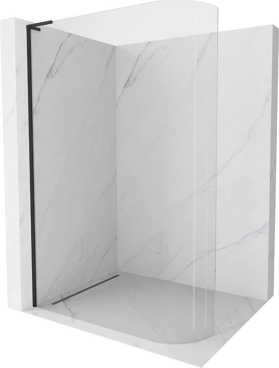 Mexen Kioto-R L ronde douchescherm Walk-in 120 x 200 , transparant, zwart - 800-120-103-70-06
