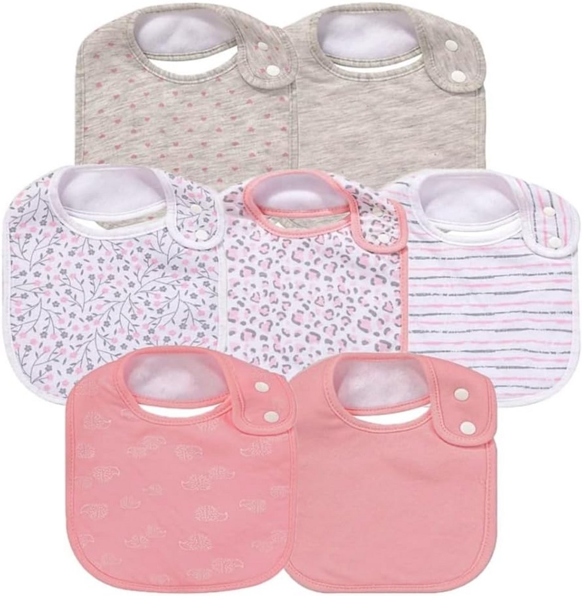 7 stuks katoenen absorberende baby slabbetjes voor kwijlen en tandjes