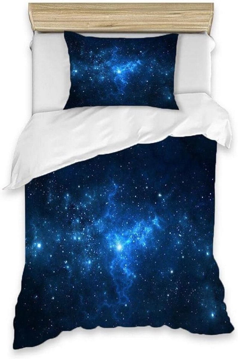 Eenpersoons Dekbedovertrekset Heelal & Sterren Galaxy Design - Inclusief Kussensloop