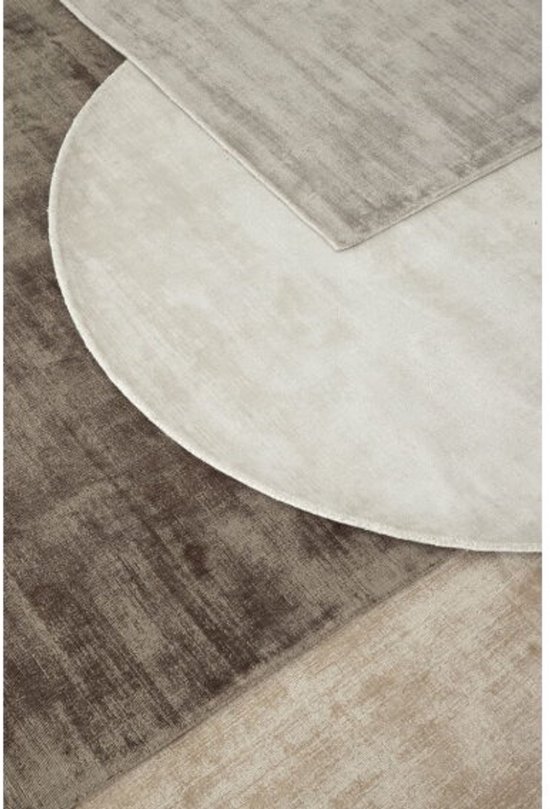 MUST Living Tapis La Belle rond petit, Ø150 cm, sable, 100% viscose