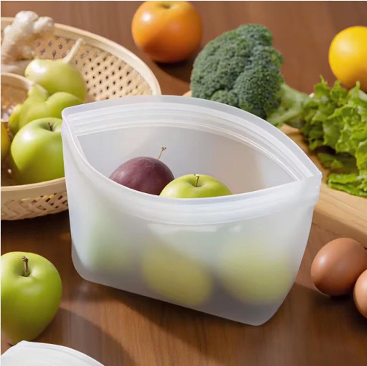 Boterhamzak Herbruikbaar - Diepvrieszakken - Diepvrieszakjes - Siliconen Vershoudzakken - Hersluitbare zakjes - Food savers - Lekvrij - 3stuks - 500/1000ml/1500ml — cadeau in Cadeau-ideeën - foto 6
