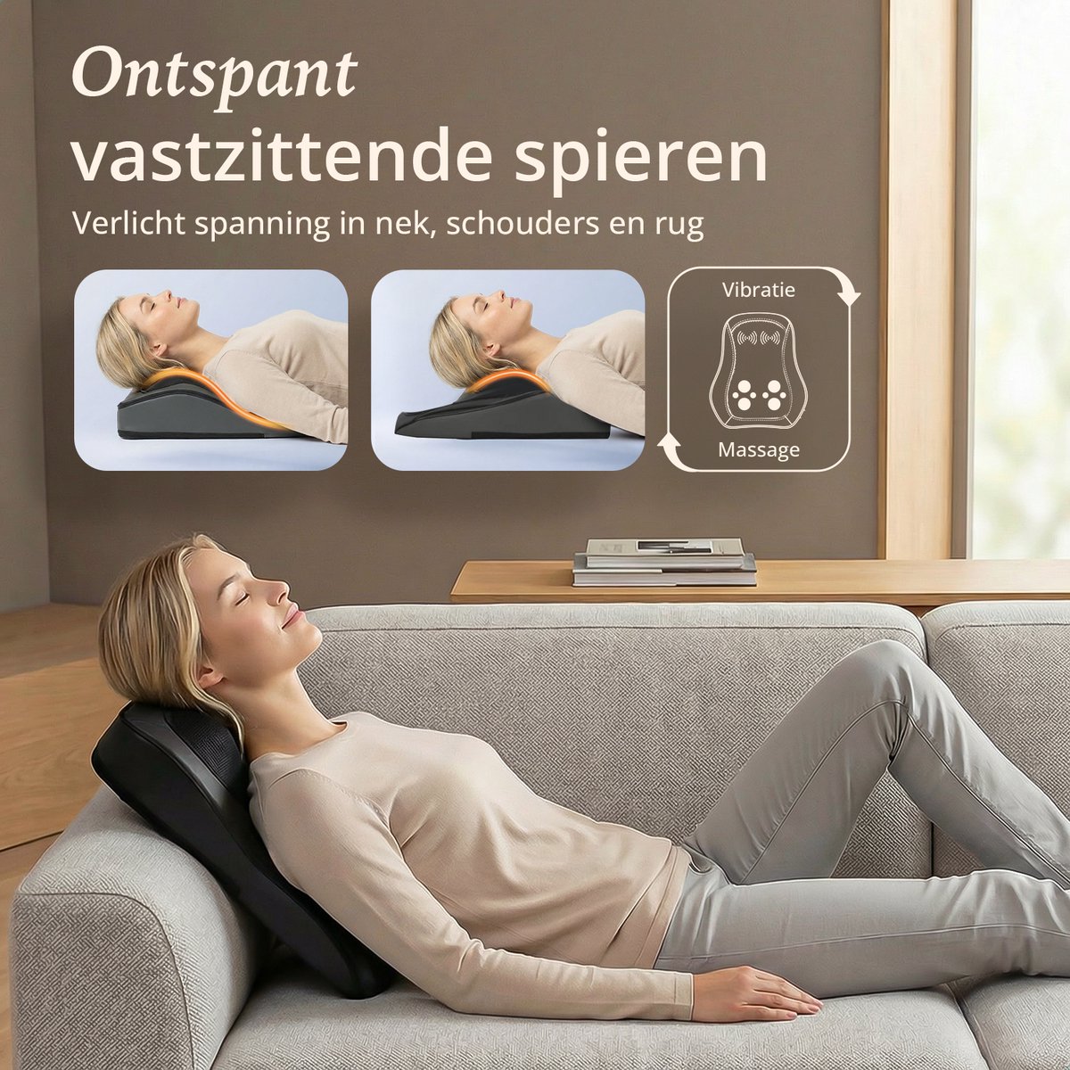 Lifeproducts Shiatsu Massagekussen met Warmtefunctie - afbeelding 2