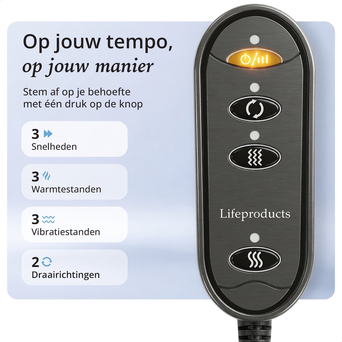 Lifeproducts Shiatsu Massagekussen - Nek & Rug met Warmte thumbnail 6