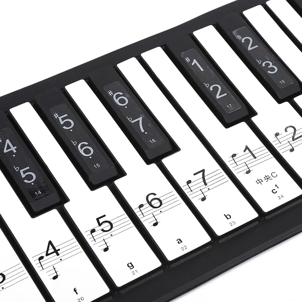 Leer stickers voor 88 toetsen piano en keyboard - Cijfer- en notennotatie voor beginners