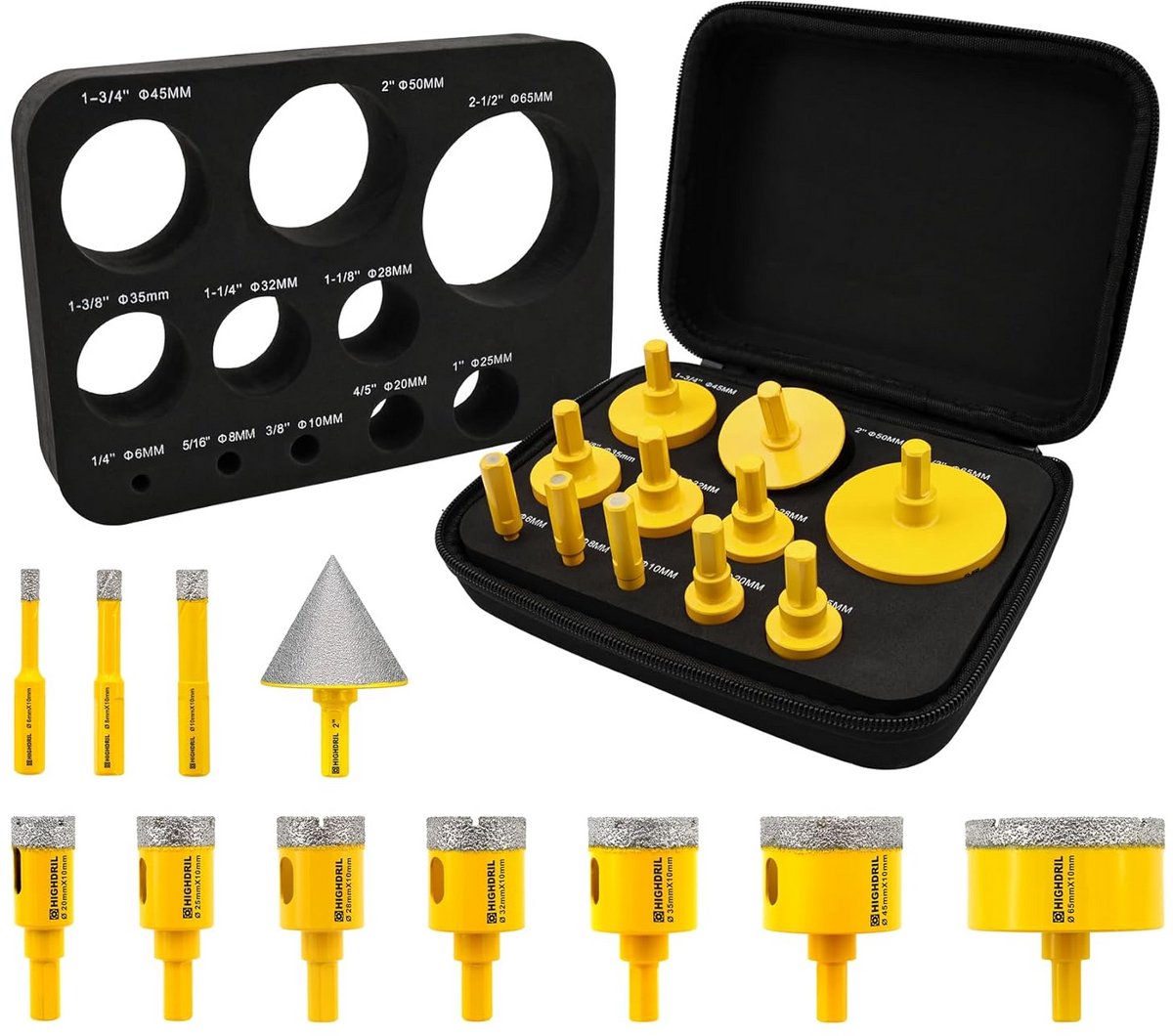 Diamantboor Set 11-Delig voor Tegels, Graniet en Keramiek