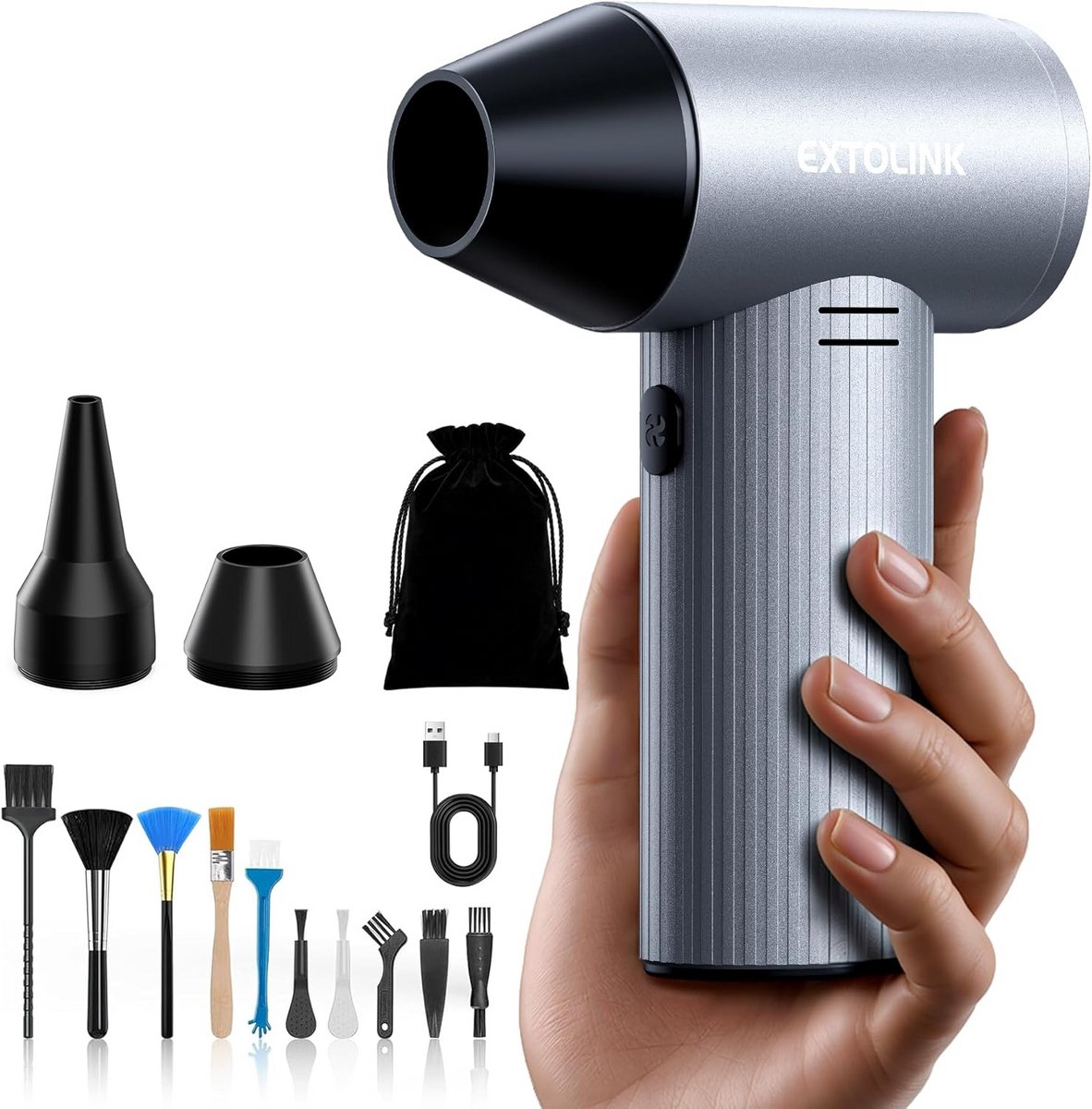 Electric Air Duster - 300.000 rpm - 3 snelheden - TurboJet - Ledverlichting