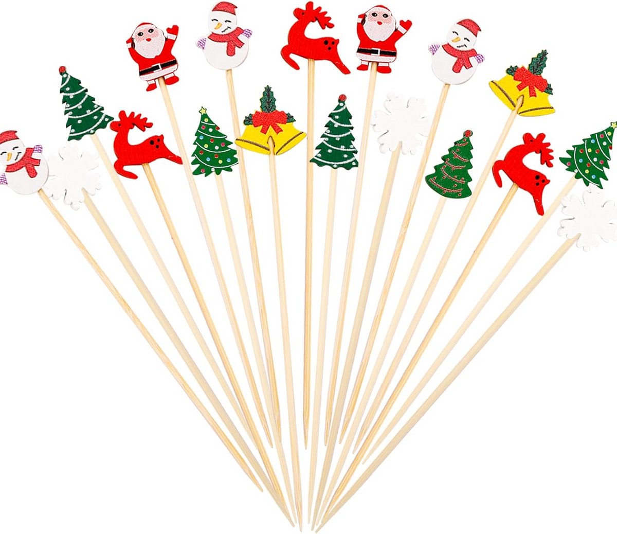 100 Houten Cocktailprikkers voor Feestjes en Fingerfood - 12 cm