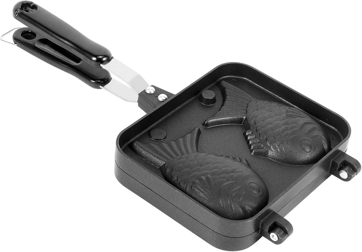 Dubbele Visvorm Wafelijzer - Taiyaki Pan voor Japanse Pannenkoeken en Warme Desserts
