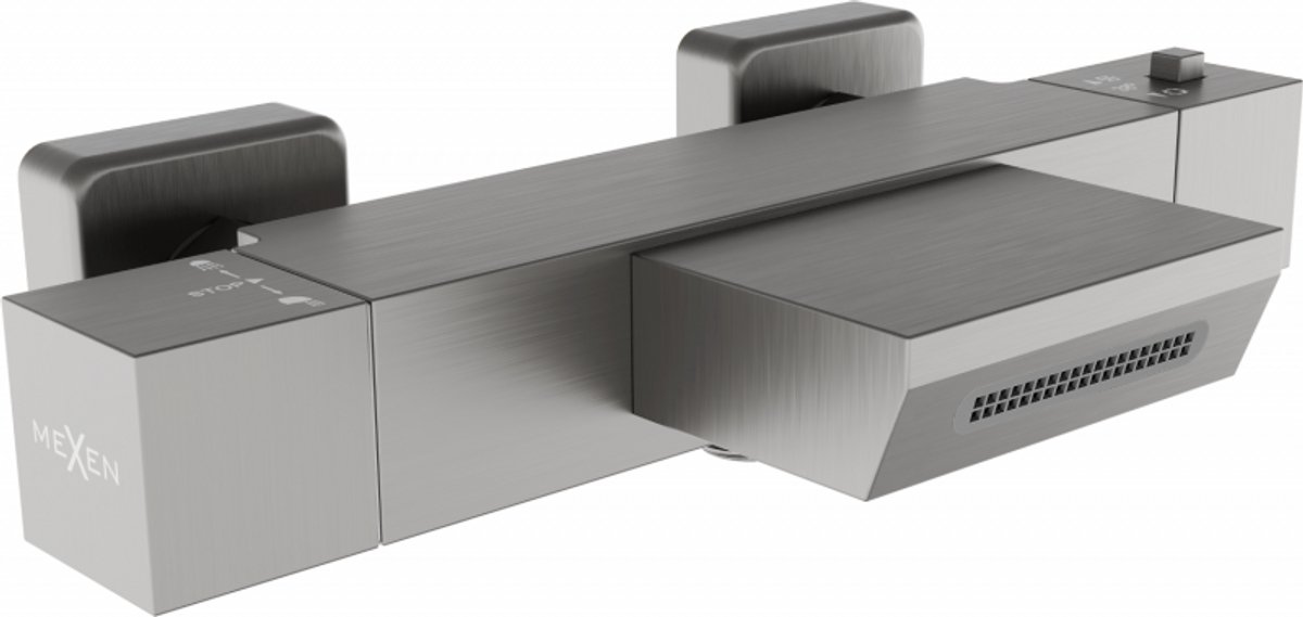Mexen Cube thermostatische badkraan, grafiet - 77360-66