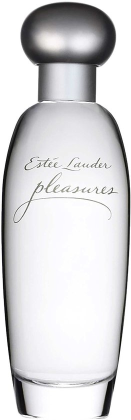 Estée Lauder Pleasures Eau de Parfum fles met zilverkleurige dop.