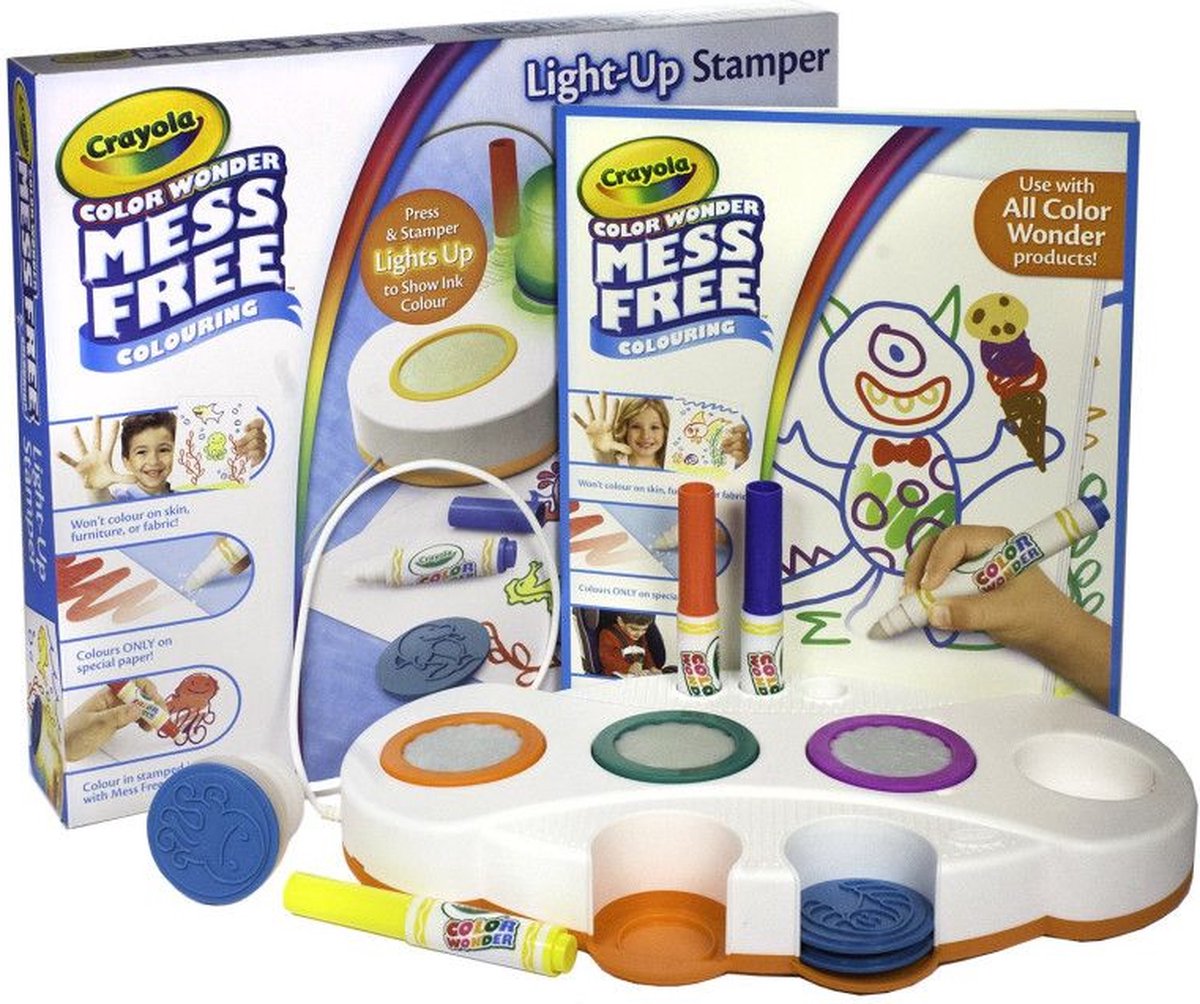 Crayola color wonder light-up stempelset zonder vlekken | bol.com