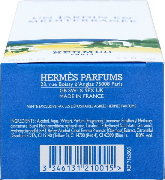 Hermes Un Jardin en Mediterranee - 100 ml - Eau de toilette - Hermès