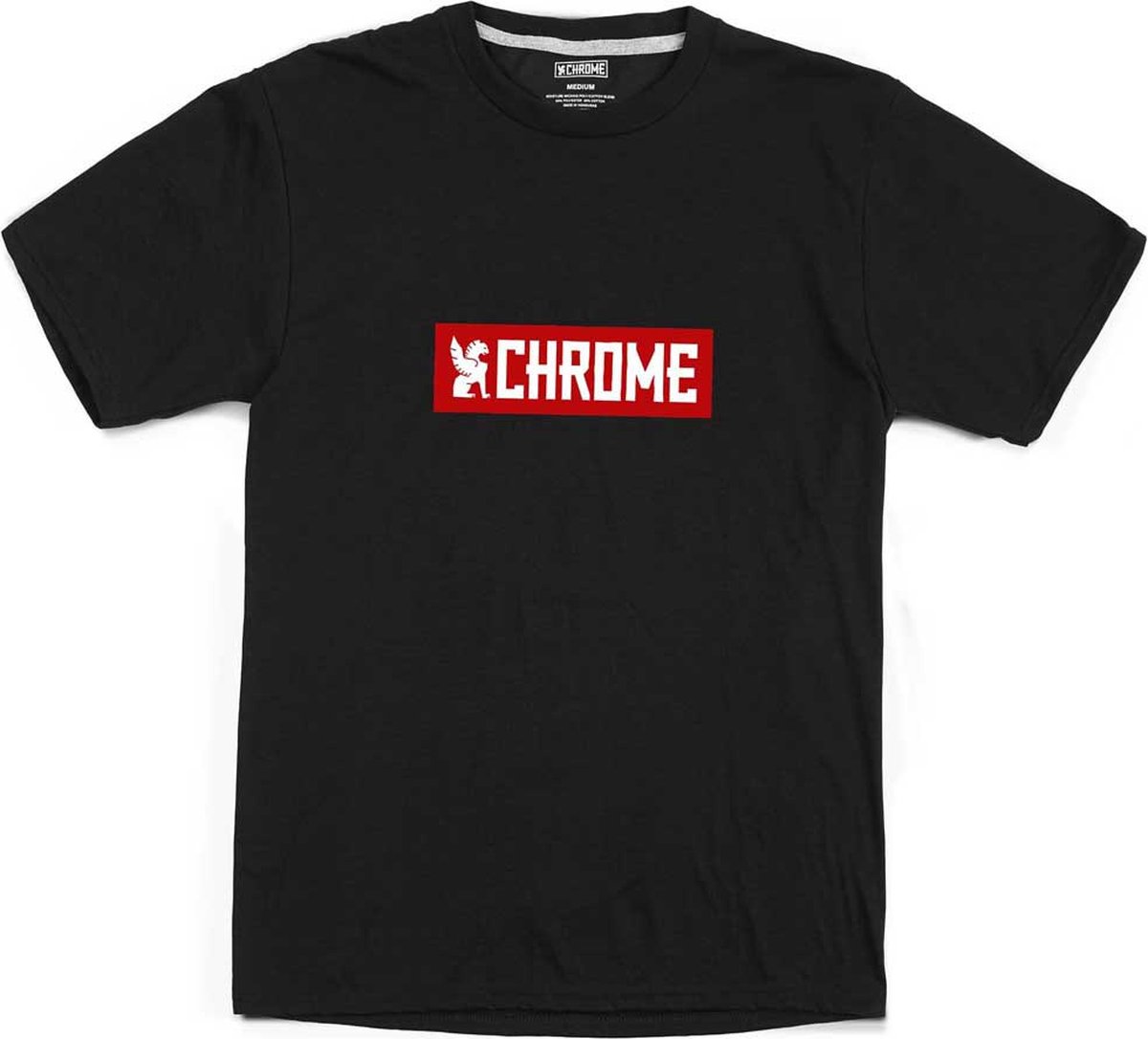 Chrome Horizontal Red Logo T-shirt Met Korte Mouwen Zwart L Man