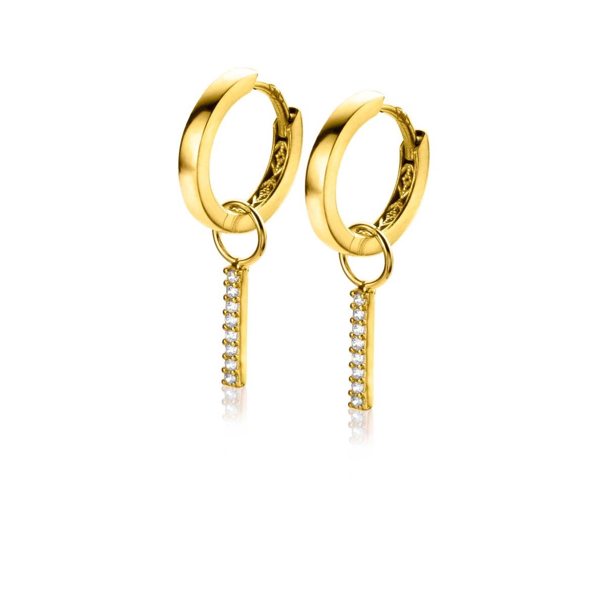 ZINZI 14K Gouden Oorbedels met Witte Zirkonia ZGCH387