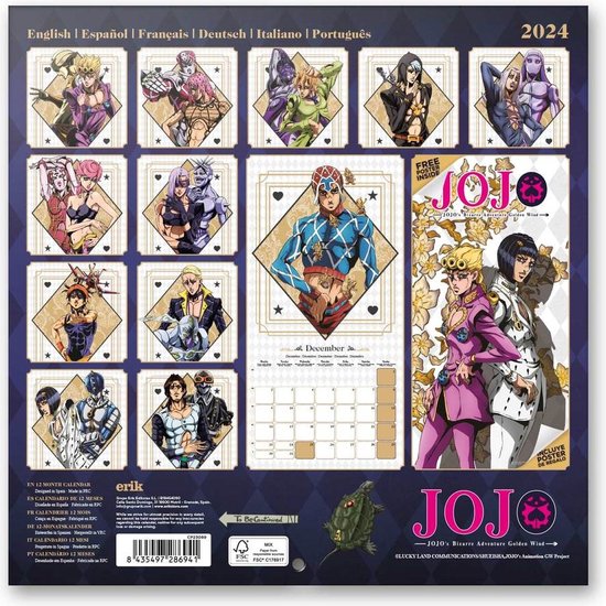 Jojos Bizarre Adventure Kalender 2024 bol