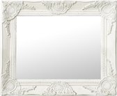 vidaXL - Wandspiegel - barok - stijl - 50x40 - cm - wit