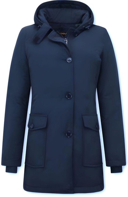 Lange Parka Dames Winter - 5692 - Blauw