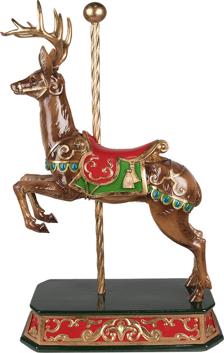 Clayre & Eef Beeld Rendier 35x18x56 cm Bruin Polyresin
