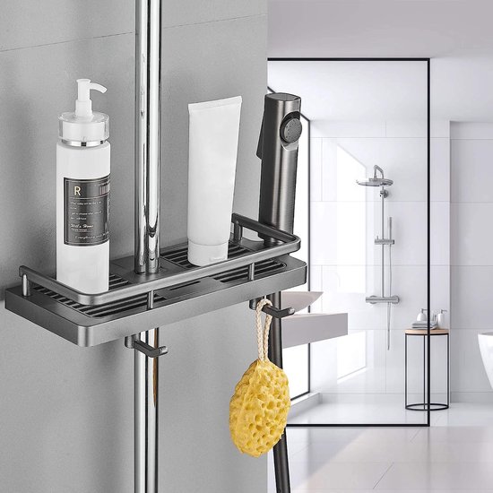 Étagère de douche Support de rangement Barre de douche sans perçage  Étagères de douche