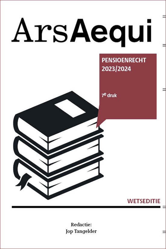Ars Aequi Wetseditie - Pensioenrecht 2023/2024 - cover