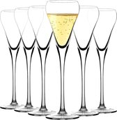 Champagneglazen, 6 stuks, champagneglazen, set van hoogwaardig glas, BPA-vrij kristalglas, modern en elegant design, ideaal voor bruiloften, jubilea, perfect cadeau, 200 ml