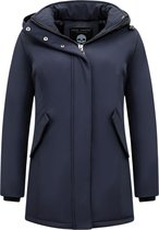 Dames Jassen Gewatteerde - Dames Winterjas Parka - Winterjas Dames Volwassen - Slim Fit (Getailleerd ) - 0681BNW - Blauw