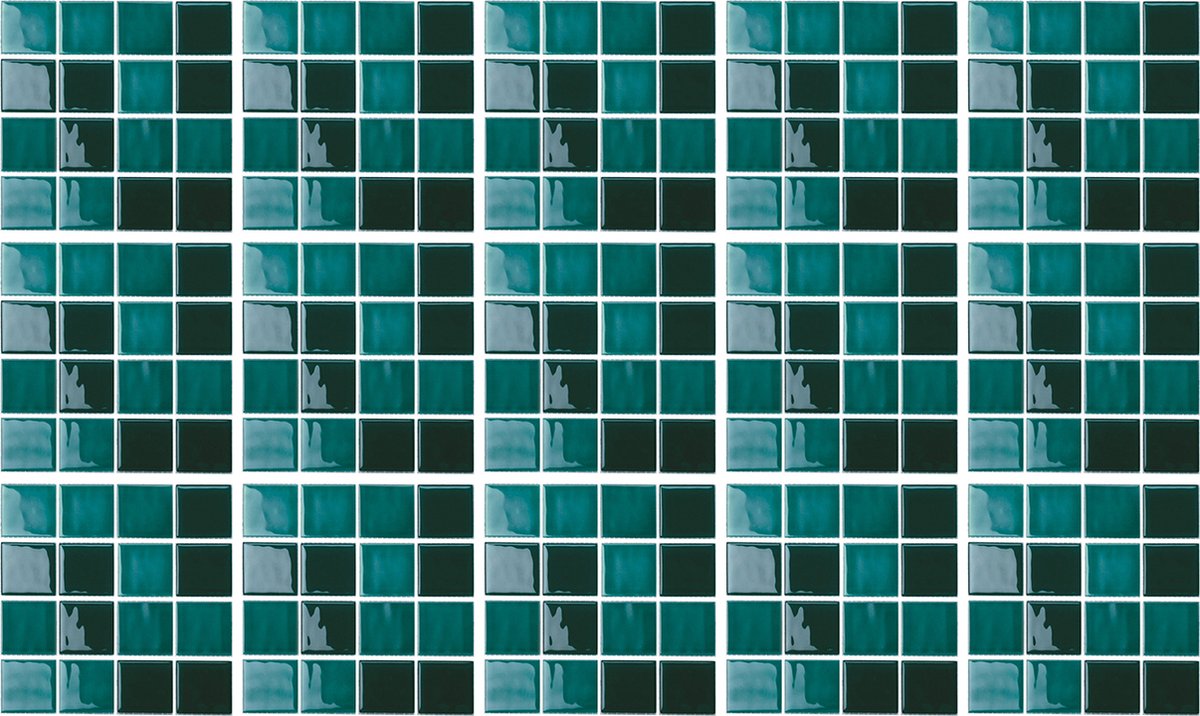 Plaktegels - Zelfklevende Tegels - 15x15 cm - Ulticool - Mozaiektegels - Stenen Groen Wand Mozaiek - 15 stuks - Decoratie Sticker Tegels - Plakfolie Tegelstickers - Sticktiles Meubelfolie - Badkamer - Keuken - Lente voor Binnen