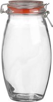 Urban Living Voorraadpot/bewaarpot - 1.9L - glas - met beugelsluiting - D12 x H25 cm