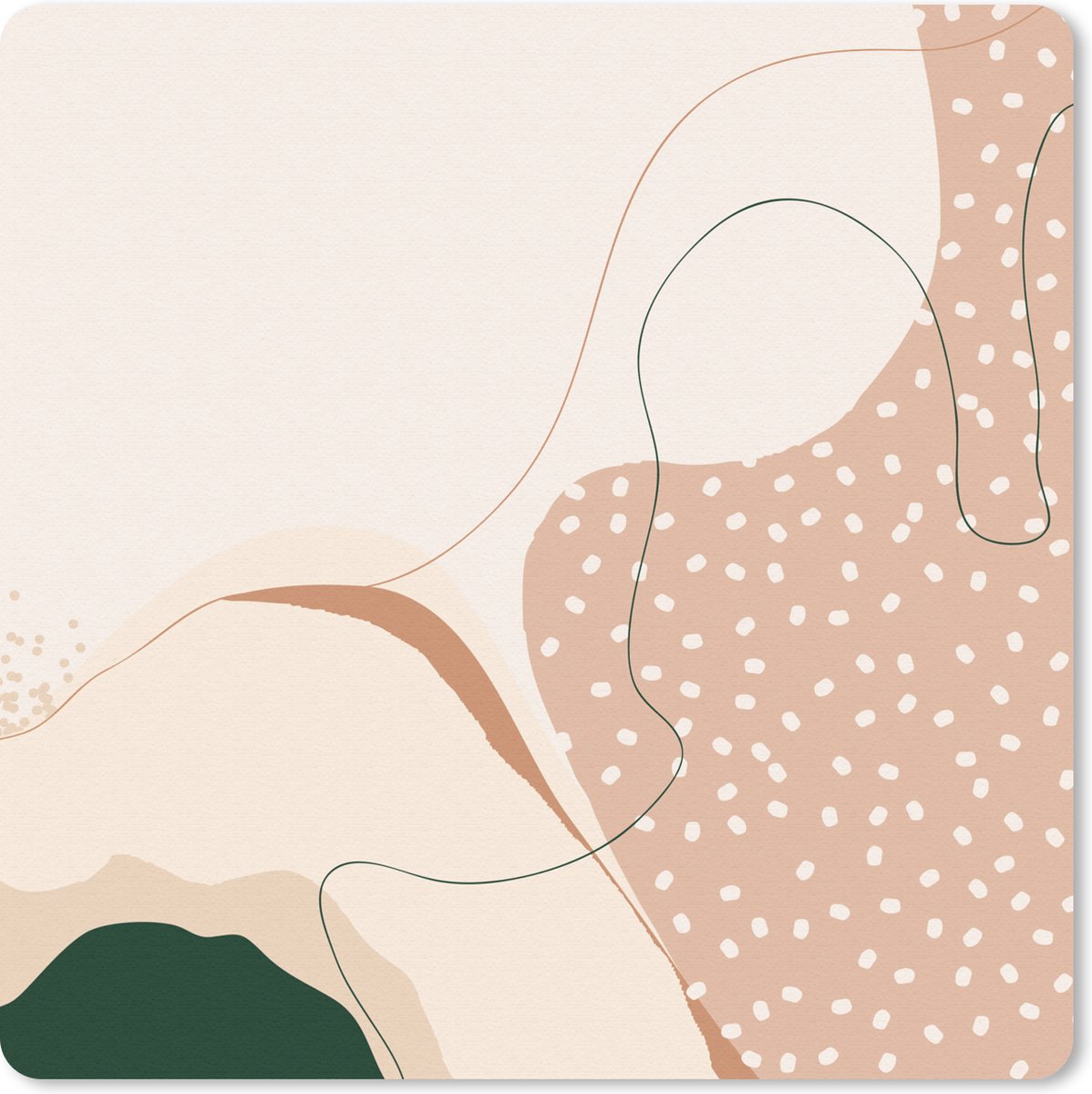 Muismat 30x30 cm - Mousepad Zand - Groen - Stippen - Abstract - Muismatten
