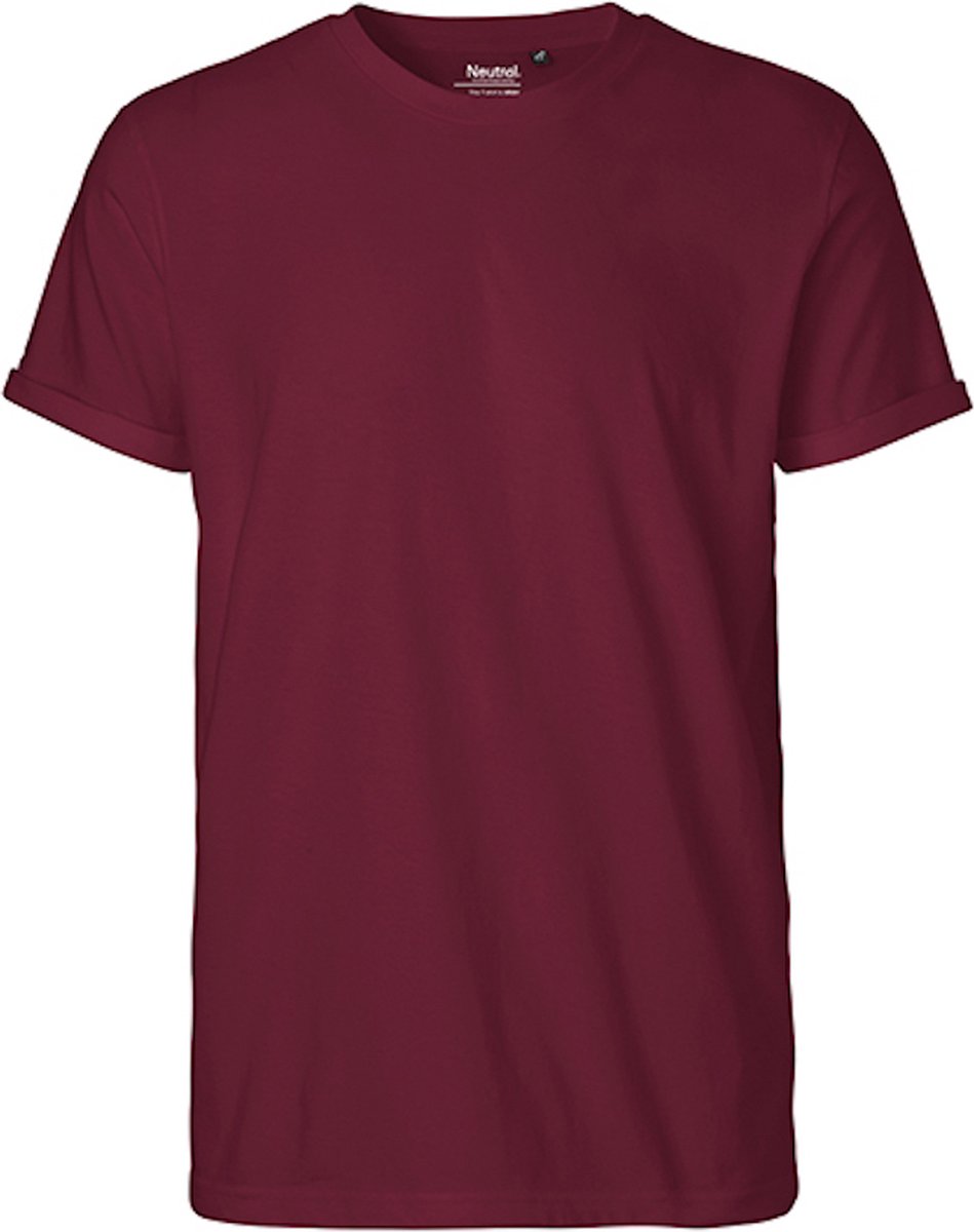 Neutral Men´s Roll Up Sleeve T-Shirt NE60012 - Bordeaux - XL