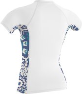 O'Neill Dames Korte Mouwen Lycra Vest Met Zijprint - White