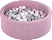 Piscine à balles VELVET Dark Pink - 90x30 avec 200 balles - Wit, gris, rose pastel