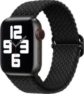 Strap-it Gevlochten smartwatch bandje - geschikt voor Apple Watch series 1/2/3/4/5/6/7/8/SE - zwart - verstelbaar gevlochten bandje voor iWatch maat 38mm 40 mm 41 mm - Maat: 38 - 40 - 41mm