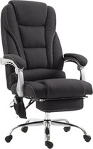 Chaise de bureau Aroldo - Fonction massage - Zwart - Tissu - Chaise de bureau ergonomique - Sur roulettes - Pour adultes - Réglable en hauteur