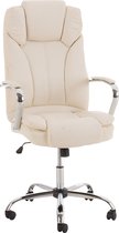 Bureaustoel Dante XL - Crème - Op wielen - Kunstleer - Ergonomische bureaustoel - Voor volwassenen - In hoogte verstelbaar 45-55cm