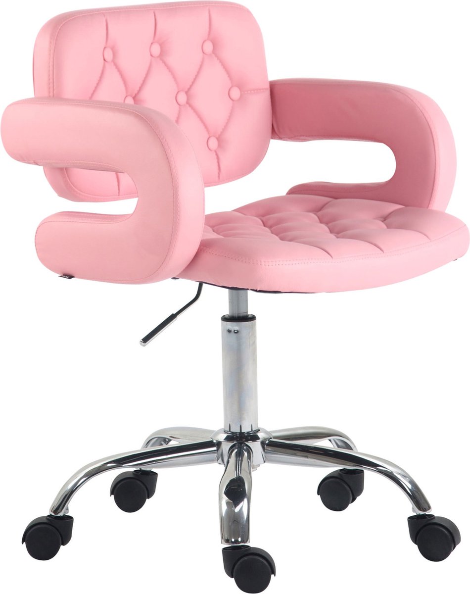 Beliani PRINCESS - Chaise de bureau - Rose - Similicuir