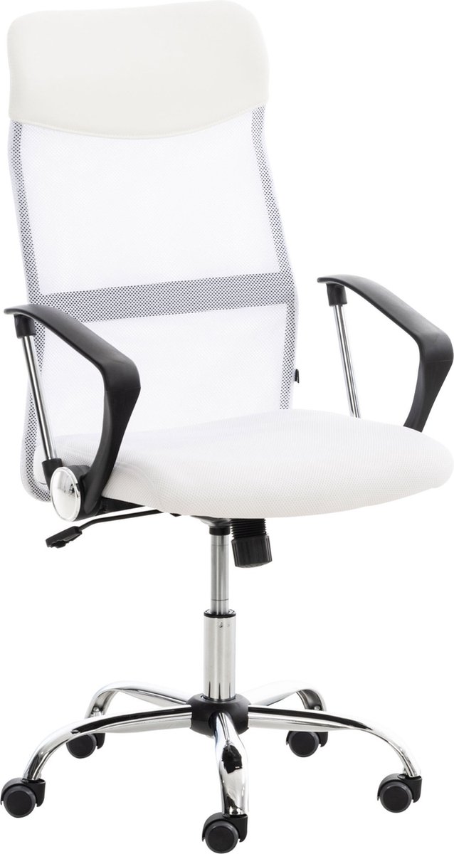 Premium Bureaustoel Rosario XL - netstof bekleding - Wit - Op wielen - Ergonomische bureaustoel - Voor volwassenen - In hoogte verstelbaar